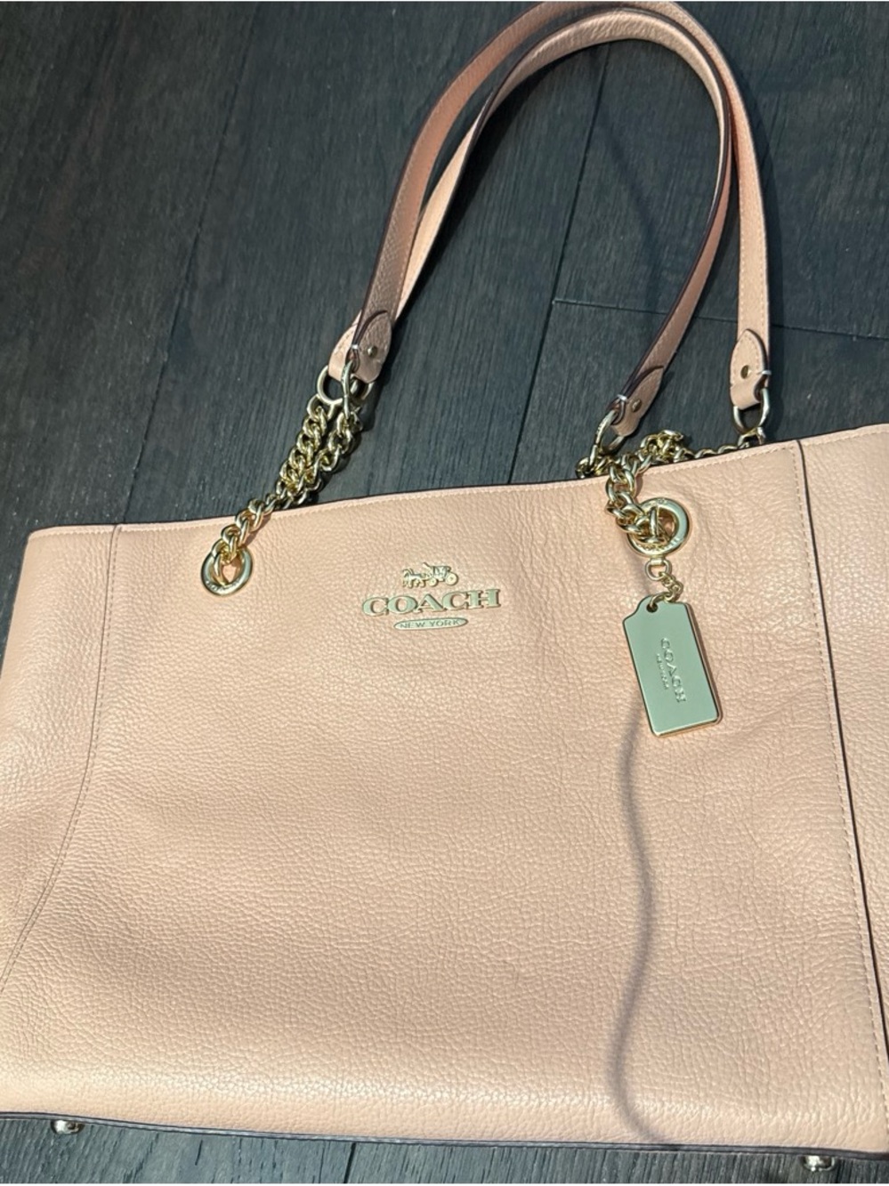 Coach Pebbled Leather Tote in Blush
